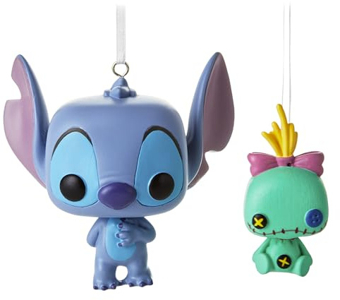 Funko Lilo & Stitch - Adornos para árbol de Navidad Stitch and Scrump - Edición Limitada Exclusiva