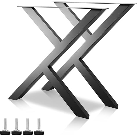 MetaloPro 2 Stück Tischbeine-Metall Schwarz 72cm – Schwerlast Tischfüße | Hochwertiges Metall, Ideal für Tischbau und Sofabau, Vielseitige nutzung, Einfache montage, Hochwertige verarbeitung
