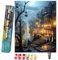 Bougimal Peinture par Numéros pour Adulte, avec Pinceaux et Acryliques Bricolage Peintures Kits pour Enfants/Débutants, Toile 40×50 cm, Château de Nuit