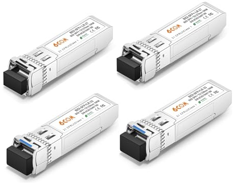 6COMGIGA 2 Paar 10G SFP+ Bidi Transceiver, 10GBase-BIDI 1270 nm/1330 nm SMF, bis zu 10 km, kompatibel mit Cisco, Ubiquiti, Mikrotik, D-Link, Supermicro und Anderen offenen Switches