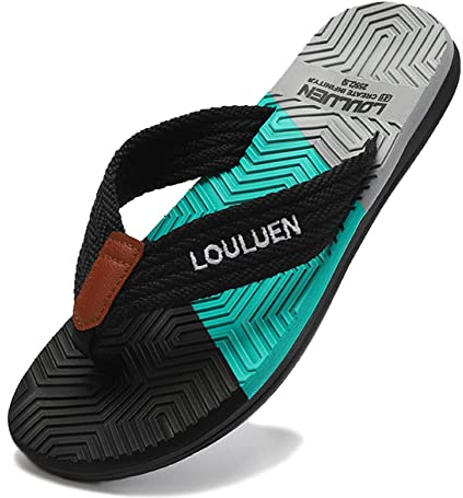 CELANDA Flip-on tåavskiljare män flip flops badtofflor strandskor duschtofflor fritid tåsandaler strandsandaler, 35–45 EU, En svart, 47 EU