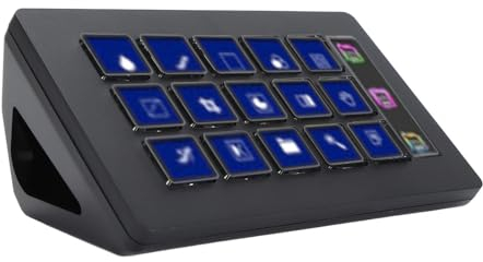 Bewinner Visuelle Tastatur mit 15 Tasten, Anpassbare LCD-Tastatur mit EIN-Tasten-Bedienung, Leistungsstarke Plugins für/OBS/Twitch