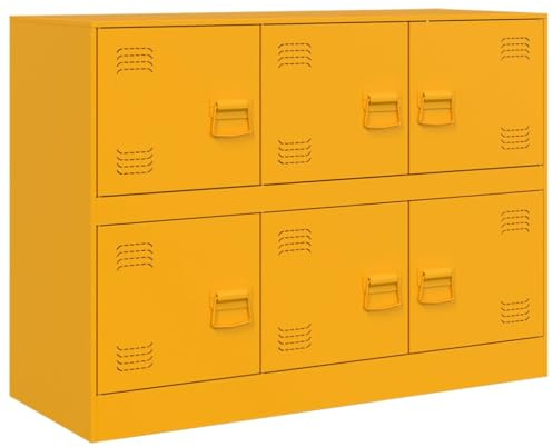 vidaXL Sideboard Senfgelb 99x39x73 cm Stahl