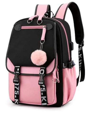 YUEZHAN Sacs À Dos Loisir Grand Sacs D'École pour Adolescentes Port Toile Cartable Étudiant Livre Sac De Mode Adolescent École Sac À Dos Blackpink