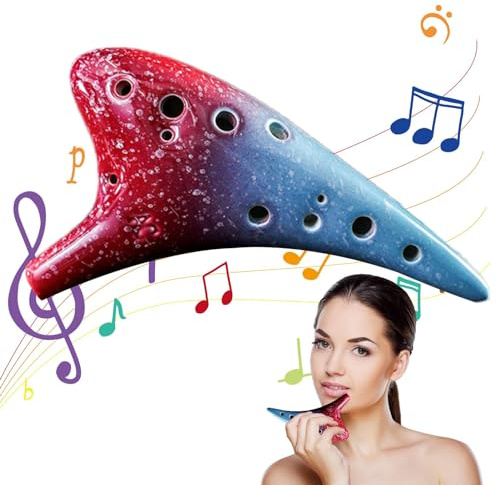 12-Hole Vessel Flute 12 Hole Alto C Ceramic Colorful Pointed Folk Wind