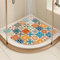 SHIJHUI Tappetino da doccia angolare, antiscivolo, anti muffa, a settore, in PVC, arancione, 60 x 60 cm