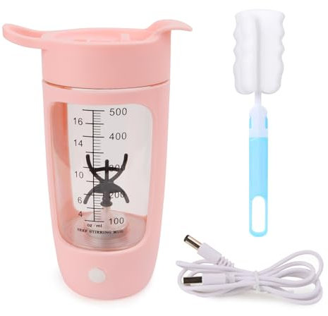 Bicchiere da mixer USB da 650 ml, shaker elettrico, portatile e ricaricabile, ideale per frullati e frullati proteici, con base antiscivolo, facile da pulire, per casa e in viaggio