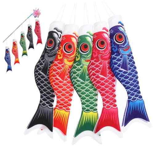 SEWOART 10 Sets Japanischer Fisch-wimpel 40 Cm Koinobori-windsack Dekorative Flagge Für Den Heimgebrauch Auf See 5 Stück X 10