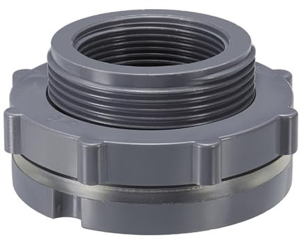 PATIKIL Raccordamento Passaparete in PVC NPT1-1/2, Connettore per Serbatoio Acqua con Guarnizione in Silicone per Tubo da Giardino per Secchi Pioggia, Lavelli, Acquari, Grigio