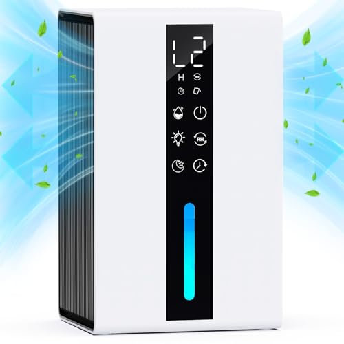 Dehumidifier for Bedroom Bathroom, 1.8L Dehumidifier with 48H Timer, 2 Working Modes, Energy Saving, Never Frost, Ultra Silent Portable Dehumidifiers for Home Office
