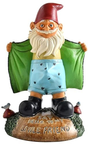 Statuettes de nain de jardin sexy en résine, 15 cm, couleur unie, dites bonjour à mon petit ami, nains coquins réutilisables, pour les amateurs de nains de nain, vert