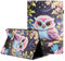 TEDTIKJT Tablet Custodia per Samsung Galaxy Tab A7 10.4 2022/2020 SM-T500 T505 Tablet Cover Libro PU Pelle con Supporto Protezione per Samsung Galaxy Tab A7 10.4 Custodia,Gufo di Fiori di Pesca