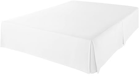 Cache-sommier plissé personnalisé de style européen élégant avec plateforme - Housse de lit de 35,6 cm de hauteur (gris clair) - Blanc - 160 x 200 x 35 cm