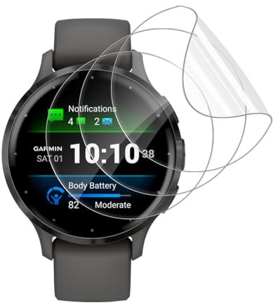 GEEMEE 3 Pezzi per Garmin Venu 3S Pellicola Protettiva, Non Vetro temperato TPU Flessibile Copertura Completa Impermeabile e indossabile Protezione Schermo