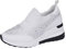 Zapatos de plataforma de cuña para mujer, sin cordones, suela gruesa, tenis con diamantes de imitación, ligeros, cómodos, de malla, transpirables, informales, mocasines, White, 40 EU