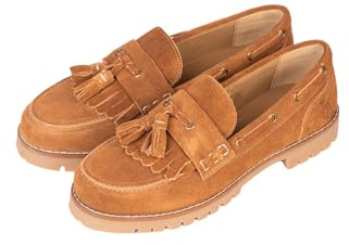 Ladies Chunky Country Suede Loafers Women's Loafer Tassel Shoes
