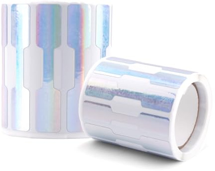 Tinoaly 2 Rollen/1000stk Schmuck Preisschilder, Schillerndes Papier Blanko Schmuck-Preisschilder Selbstklebende Schmuck-Etikettenrolle für Armband Ring Ohrring Halskette