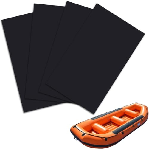 JEYORZY 4 Stücke Schlauchboot Reparaturset, PVC Kajak Reparatur Patches, Flicken Schlauchboot, 20x13cm, Wasserdichtes SUP Flickzeug Set für Kanu, Aufblasbare-Schlauchboot, Kajak, Schlauchboot(Schwarz)