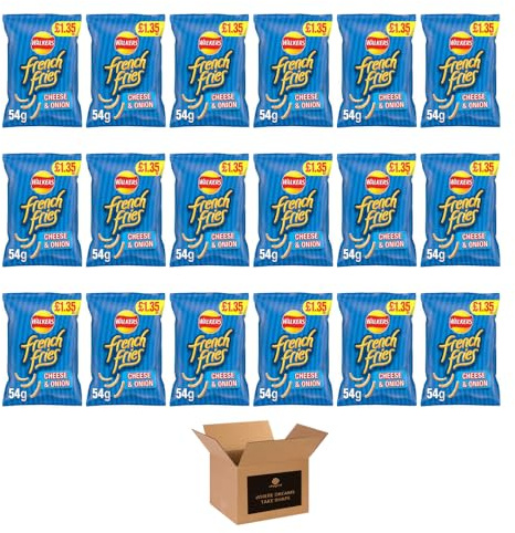 Shopior Crisps Variety Flavours Multipack | Snack Box for Parties, Lunchbox (Walker French Fries Cheese & Onion - PMP £1.35-54g x 18Pack)