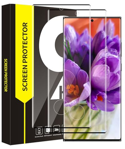Cable Leader 2 Pack Verre trempé pour Samsung Galaxy S22 Ultra 5G, Dureté 9H Anti Rayures, Couverture 3D intégrale Vitre Protection, Sans Bulle, Tactile sensible, HD Claire S22 Ultra Protection écran