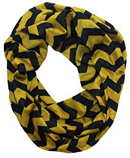 Schal Infinity, Zickzack-Muster, goldfarben / Schwarz