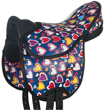 HKM Set Shettysattel 9069 Heart/Navy Erwachsener