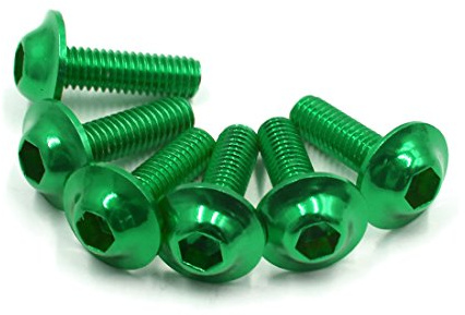 sourcingmap 6PCS M6 X 20mm Motorcycle Green Hexagon License Plates Bolts Screws