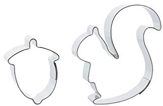 Der-Ideen-Shop 1 Keksausstecher-Set Eichhörnchen und Nuss | aus Edelstahl | Herbst | Waldtiere