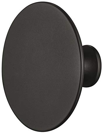 Gedotec Messing Möbelgriff schwarz matt Schrankknopf Vintage Möbelknopf Antik für Schubladen - H1960 | Tür-Knopf groß Ø 60 mm | Kommoden-Knopf rund | 1 Stück - Design Knauf Landhaus-Stil mit Schrauben