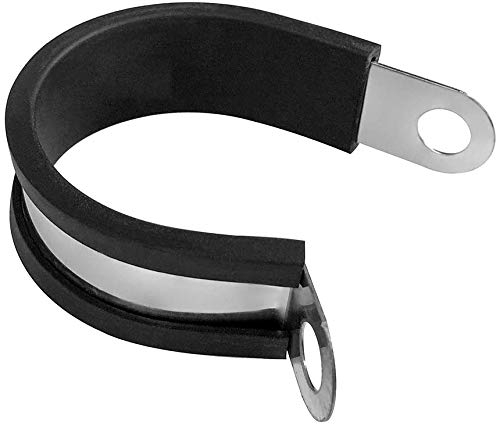 QWORK® - P clips Fascette stringitubo, fascette in acciaio rivestite con gomma, 20mm, 10 pezzi
