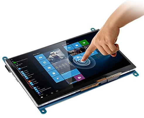 Diyeeni 7inch LCD HDMI 1024x600 Ultra HD Display Screen with Capacitive Touch, Raspbian/Ubuntu/Kodi/win10 IOT Support