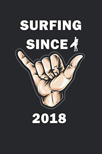 Surfing Since 2018 Notebook Birthday Gift Journal
