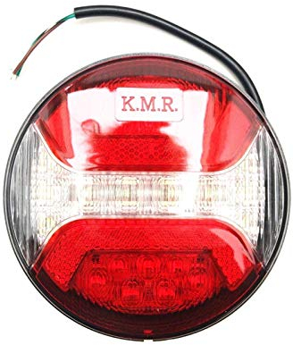 Matel Service LED Rückleuchte Rund ⌀122 mit Nebelschlussleuchte Rückfahrleuchte für Anhänger LKW PKW usw.