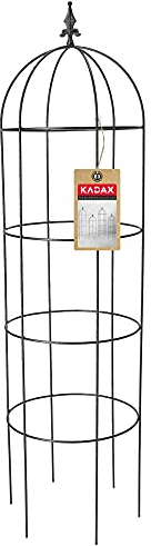KADAX Rankobelisk de acero con recubrimiento de polvo, enrejado 3D, obelisco, columna para enredaderas, pérgolas, columnas independientes, enrejado (altura: 150 cm, redondo)