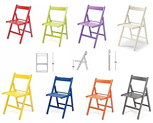 Sedie in legno richiudibili colorate set da 8 nuova già montate
