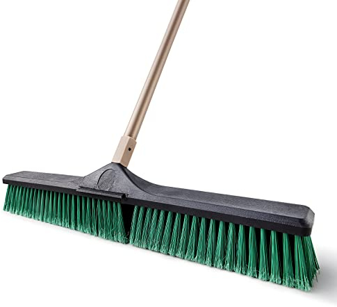 Eyliden Balai de Jardin, Balai d'extérieur Robuste avec tête de Brosse de 60 cm et Manche de 168 cm, Balai pour Le Nettoyage des Grands sols, Jardin Rue Garage Terrasse Cour Maison