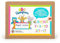 TRENDHAUS 956446 ABC Champions Mini-Magnettafel für Kinder, Magnetische Buchstaben & Zahlen, Kleines Geschenk zum Schulanfang, Gelb, Rot, Pfirsichfarbe, Grün, Blau
