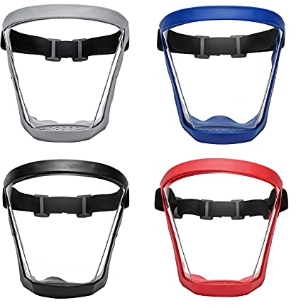Super Full Face Schutzschilde, Gesichtsschutz Vollschutzbrille Mit Rahmen, Anti-Fog Anti-Staub Wiederverwendbares Gesicht Ultra Clear Shields, Tröpfchenspritzschutz Transparente Abdeckung 4 Farben