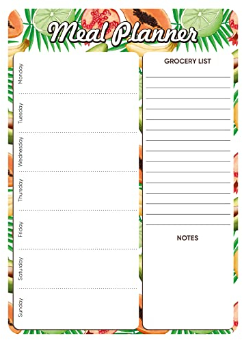 Magnetic Meal Planner and Grocery List for Refrigerator Dry Erase (Size A4) - Magnetic Menu White Board Weekly Meal Planner Magnetic for Fridge Meal Planner Magnet Meal Planner Dry Erase