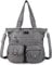 AngelKiss Handtasche Damen Schultertasche Multifunktionale Umhängetaschen Gewaschenes Veganes Leder Wasserdicht mit Reißver Schlusstaschen
