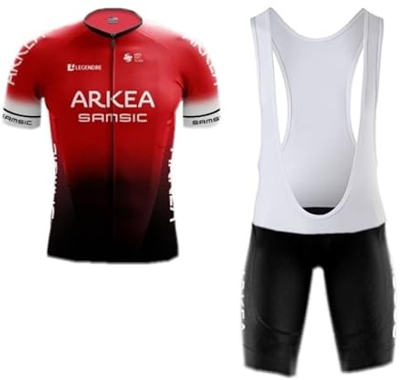 SGCIKER 2022 Hommes professionnel équipe ARKEA Maillot de Cyclisme Ensemble, Été Manches Courtes Respirant Cycle Chemise VTT Vélo Vêtements (M)