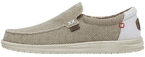 HEYDUDE Mikka Braided Herren - Slip on Schuhe - Mokassin Stil, Off White, 40