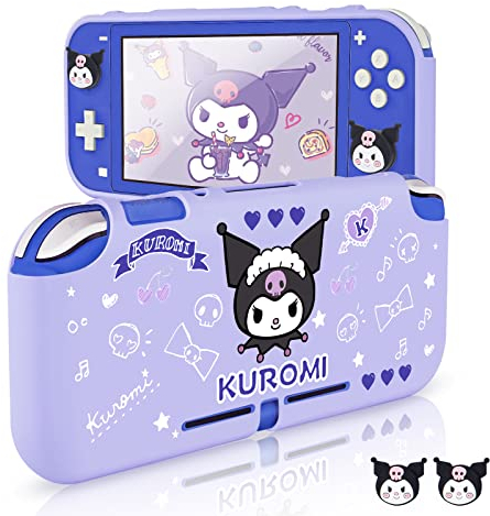 DLseego Carcasas para Nintendo Switch Lite, Accesorios Switch Lite y Funda Protectora Suave para Switch Lite con 2 Switch Lite de Cubierta de Agarres para el Pulgar- Color Morado1
