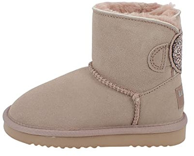 Lelli Kelly - Canadese Cipria con Cuore: Stivali Mukluks Rosa Cipria, 25 EU, Bambina