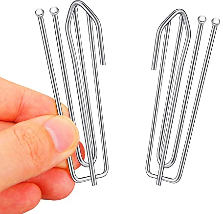 30 ganci per tende in acciaio inox con 4 denti,ganci per tende e tende pesanti,Arricciatura a piega fissa,Gancio da Tende Metallo