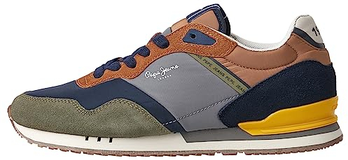 Pepe Jeans Herren London Awake M Sneaker, Green (Khaki Green), 44 EU