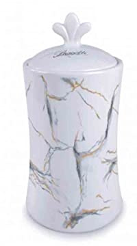 irpot Biscottiera in ceramica motivo marmo marble barattolo contenitore ideale come regalo natalizio o come oggetto di sicuro impatto nella tua cucina per conservare svariati oggetti.
