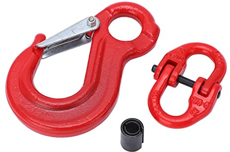 Slip Hook Eye Sling, 2T Bearing Trailer Lifting Chain Connector Hooks Heavy Duty mit 2-Ring-Schnalle
