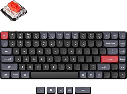 Keychron K3 Pro Ultra-Slim QMK/VIA Wireless Teclado mecánico personalizado, Macro programable 75% Diseño de retroiluminación blanca con Gateron G Pro Red Switch PBT keycap para Mac Windows Linux
