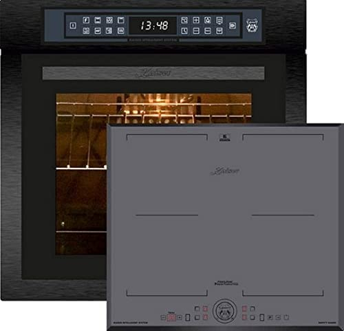 Kaiser Ensemble de cuisinière à induction EH 6306 RS + KCT 6730 FIG, Four à encastrer, noir, 79L 15 ft Gril Air fryer encastrable Cuisinière autarcique Power Slide Écran fonctionnel, gris